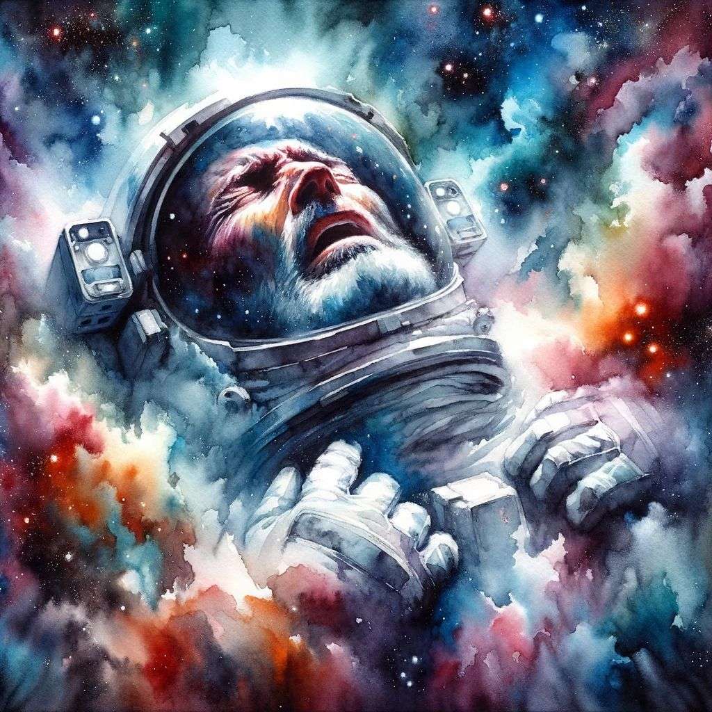 an astronaut, painting, expressionism style